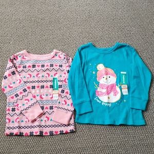 NWT 2 long-sleeve waffle tees